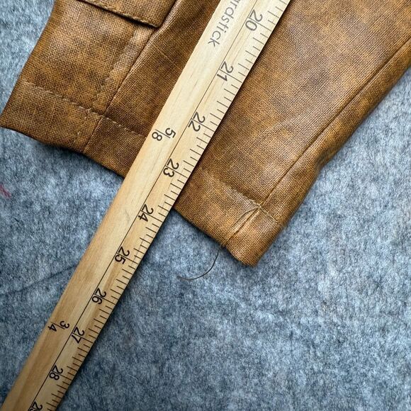 KP Fashion Man Leather Jacket Men XL Brown Sherpa Lined Long Sleeve Button Front - Picture 9 of 10